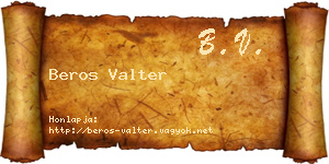 Beros Valter névjegykártya